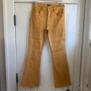 MOTHER the weekend fray Mustard Wide Leg Jeans